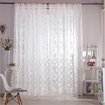 Ficha técnica e caractérísticas do produto Folhas Sheer Curtain Tulle janela tratamento Voile Drape Valance Tecido