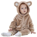 Ficha técnica e caractérísticas do produto Forma infantil bebê Roupa criança Primavera Outono flanela animal Urso Romper Bodysuit