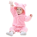 Ficha técnica e caractérísticas do produto Amyove Lovely gift Forma infantil bebê Roupa criança Primavera Outono flanela animal Urso Romper Bodysuit