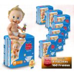 Ficha técnica e caractérísticas do produto Fralda Baby Roger M Kit Com 8pct 160 Fraldas Jumbinho Barato