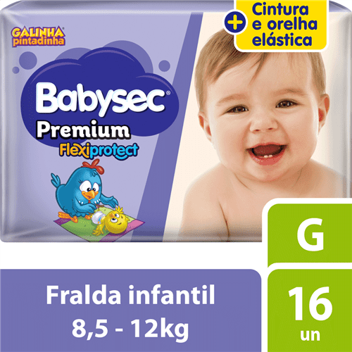 Ficha técnica e caractérísticas do produto Fralda Babysec Galinha Pintadinha Premium G 16 Unids