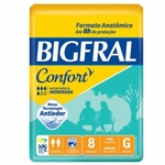 Ficha técnica e caractérísticas do produto Fralda Confort Pacote Com 8 Unidades - Bigfral - Tam G