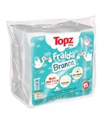 Ficha técnica e caractérísticas do produto Fralda De Pano Branca Lisa Luxo Topz Baby Cremer 15un