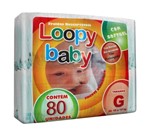 Ficha técnica e caractérísticas do produto Fralda Descartável Loopy Baby G com 80 Unidades