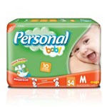 Ficha técnica e caractérísticas do produto Fralda Descartável Personal Baby Mega M 54 Unidades