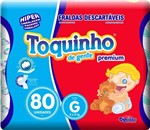 Ficha técnica e caractérísticas do produto Fralda Descartável Toquinho Premium G Atacado Barato