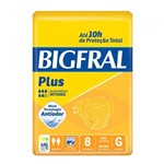 Ficha técnica e caractérísticas do produto Fralda Geriátrica Bigfral Plus G com 8 Unidades - União