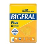 Ficha técnica e caractérísticas do produto Fralda Geriátrica Bigfral Plus Grande 8 Unidades