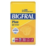 Fralda Geriátrica Bigfral Plus Normal Tamanho Juvenil com 11 Unidades - Bigfral