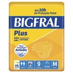 Ficha técnica e caractérísticas do produto Fralda Geriátrica Bigfral Plus Normal Tamanho M com 9 Unidades - Bigfral