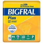 Ficha técnica e caractérísticas do produto Fralda Geriátrica Bigfral Plus Pequena C/ 10 Unidades - P