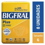 Ficha técnica e caractérísticas do produto Fralda Plus Normal Pacote Com 8 Unidades - Bigfral - Tam G