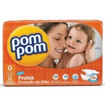 Ficha técnica e caractérísticas do produto Fralda Pom Pom Protek Baby Jumbo G C/26 Und