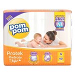 Ficha técnica e caractérísticas do produto Fralda Pom Pom Protek Baby Proteção de Mãe Mega G 40 Unidades