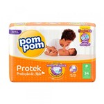 Ficha técnica e caractérísticas do produto Fralda Pom Pom Protek Prot.mãe P C/34