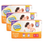 Ficha técnica e caractérísticas do produto Fralda Pom Pom Protek Proteção de Mãe Mega com 138 Unidades - Tamanho M