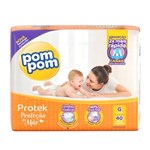 Ficha técnica e caractérísticas do produto Fralda Pom Pom Protek Proteção de Mãe Mega com 40 Unidades - Tamanho G