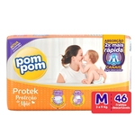 Ficha técnica e caractérísticas do produto Fralda Pom Pom Protek Proteção de Mãe Mega M 46 Unidades