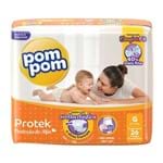 Ficha técnica e caractérísticas do produto Fralda Pom Pom Protek Proteção de Mãe Tamanho G Pacote Jumbo 26 Fraldas Descartáveis