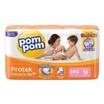 Ficha técnica e caractérísticas do produto Fralda Pom Pom Protek Proteção de Mãe Tamanho SXG Pacote Jumbo 16 Fraldas Descartáveis