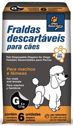 Ficha técnica e caractérísticas do produto Fraldas Descartáveis Pet Society Tamanho G