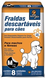 Ficha técnica e caractérísticas do produto Fraldas Descartáveis Pet Society Tamanho M