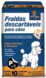 Ficha técnica e caractérísticas do produto Fraldas Descartáveis Pet Society Tamanho P