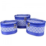 Ficha técnica e caractérísticas do produto Frasqueiras Necessaire Feminina Azul Kit 3 Peças CBRN08322 - Commerce Brasil