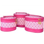 Ficha técnica e caractérísticas do produto Frasqueiras Necessaire Feminina Pink Kit 3 Peças CBRN08353