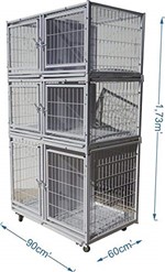 Ficha técnica e caractérísticas do produto Gaiola Canil Cães e Gatos 6 Lugares Modular - Branco