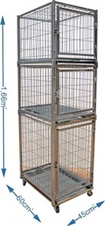 Ficha técnica e caractérísticas do produto Gaiola Canil Cães e Gatos 3 Lugares-modular