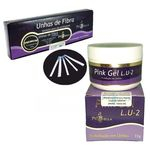 Ficha técnica e caractérísticas do produto Gel Pink Lu2 33g + Fibra Vidro 50un Unhas Em Gel