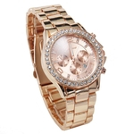 Ficha técnica e caractérísticas do produto Geneva Date Quartz Wrist Watch Female Luxury Crystal Lady Ladies Watch R GD