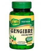 Ficha técnica e caractérísticas do produto Gengibre C/ Chá Verde 400mg 120 Comprimidos - Unilife