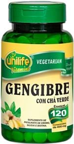 Ficha técnica e caractérísticas do produto Gengibre com Chá Verde Unilife 120 Comprimidos 400mg