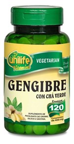 Ficha técnica e caractérísticas do produto Gengibre com Chá Verde Unilife 120 Comprimidos