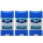 Gillette Clear Gel Desodorante Dry Stick Antibacteriano 82g (kit C/03)