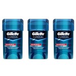 Gillette Clear Gel Desodorante Dry Stick Clinical 45g (kit C/03)