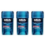 Ficha técnica e caractérísticas do produto Gillette Clear Gel Desodorante Dry Stick Clinical 45g - Kit com 03