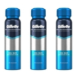 Ficha técnica e caractérísticas do produto Gillette Cool Wave Desodorante Aerosol Jato Seco 150ml (kit C/03)