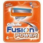 Ficha técnica e caractérísticas do produto Gillette Fusion Power Carga com 4 Unidades 15687ID – Prata/Laranja