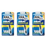 Ficha técnica e caractérísticas do produto Gillette Presto3 Aparelho de Barbear com 4 - Kit com 03
