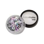 Glitter ColorMake Shine Diamante 3D Prata Holográfico