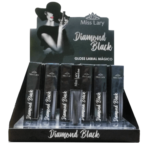 Ficha técnica e caractérísticas do produto Gloss Labial Mágico Diamond Black Miss Lary - Box C/ 24 Un.