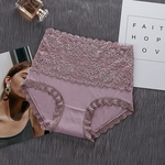 Ficha técnica e caractérísticas do produto New Mulheres Tamanho Grande respirável cintura alta sexy shaping Lace Briefs