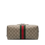 Ficha técnica e caractérísticas do produto Gucci Ophidia GG Supreme Leather-trimmed Logo-print Canvas Wash Bag - Marrom