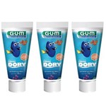 Ficha técnica e caractérísticas do produto Gum Disney Dory Creme Dental Infantil com Fluor Bubble Gum 75ml - Kit com 03