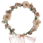 Ficha técnica e caractérísticas do produto Handmake Rose Flower Wreath Headband Crown floral com fita ajustável para casamento Holidays