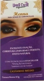 Ficha técnica e caractérísticas do produto Henna para Sombrancelhas Upper 4,5g com Fixador - Upper Color