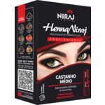Ficha técnica e caractérísticas do produto Henna Sobrancelha Castanho Medio 3,5g E Fixador 20ml Niraj